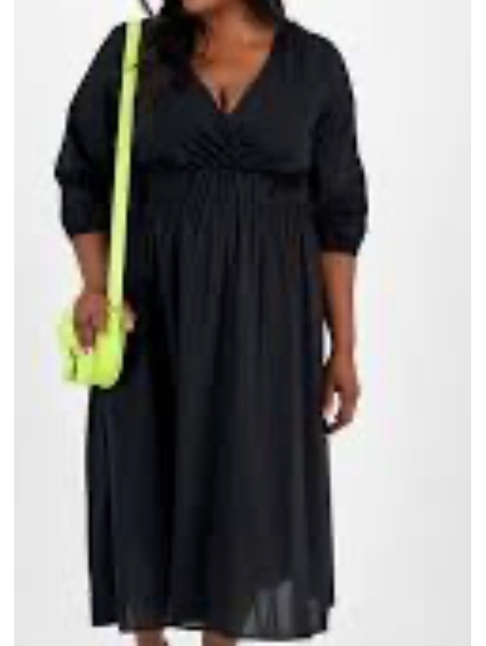 Macy’s exclusive on 34th midi dress black defined waist